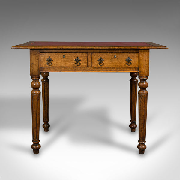 Small Antique Correspondence Table, Scottish Oak, Writing Desk, Aesthetic Period