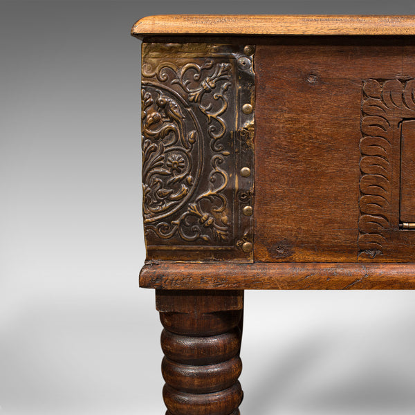 Vintage Carved Spice Table, Far Eastern, Glass Topped, Coffee, Lamp, Art Deco