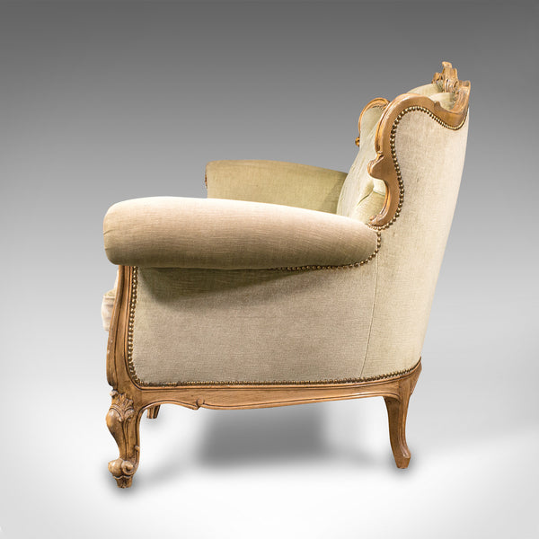 Vintage Button Back Suite, French, Sofa, Settee, Armchair, Louis XV Revival