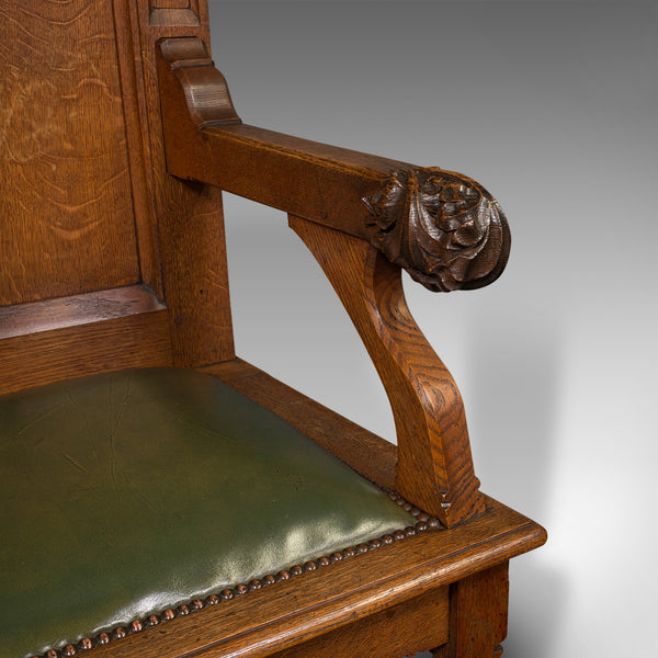 Antique Mayoral Chair, English, Ecclesiastic Armchair, Gothic Revival, Victorian