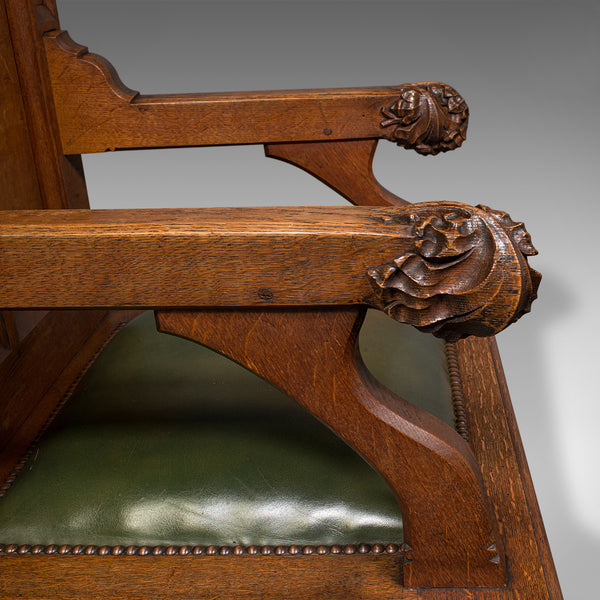 Antique Mayoral Chair, English, Ecclesiastic Armchair, Gothic Revival, Victorian