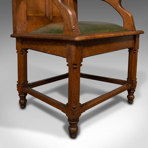 Antique Mayoral Chair, English, Ecclesiastic Armchair, Gothic Revival, Victorian