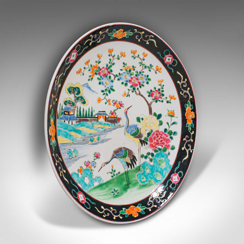 Antique Oriental Fruit Plate, Japanese, Ceramic, Charger, Dish, Victorian, 1900