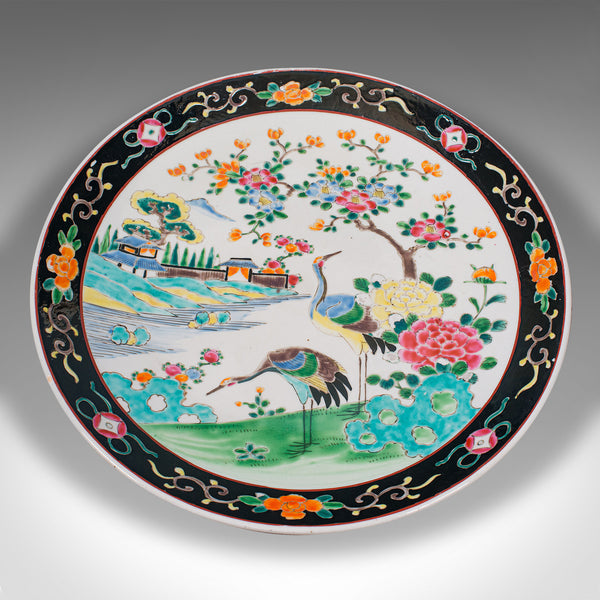 Antique Oriental Fruit Plate, Japanese, Ceramic, Charger, Dish, Victorian, 1900