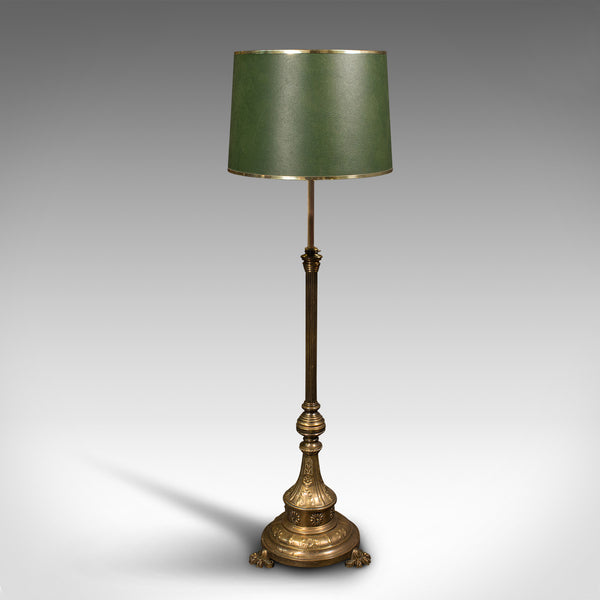 Antique Drawing Room Lamp, English, Brass, Adjustable, Standard, Victorian, 1900