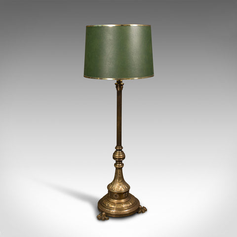 Antique Drawing Room Lamp, English, Brass, Adjustable, Standard, Victorian, 1900