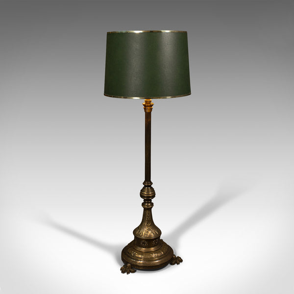 Antique Drawing Room Lamp, English, Brass, Adjustable, Standard, Victorian, 1900