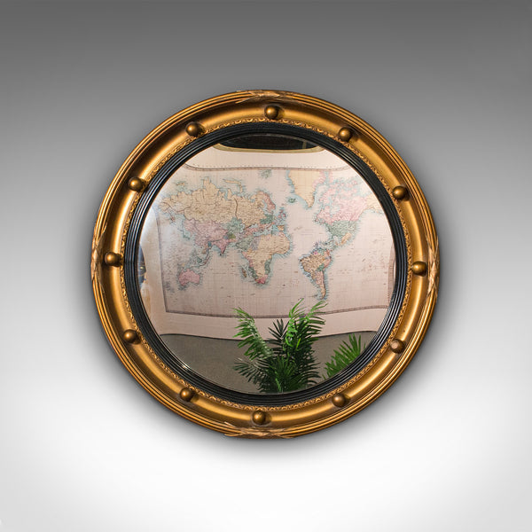 Vintage Porthole Mirror, English, Decorative, Hall, Lounge, Regency Revival