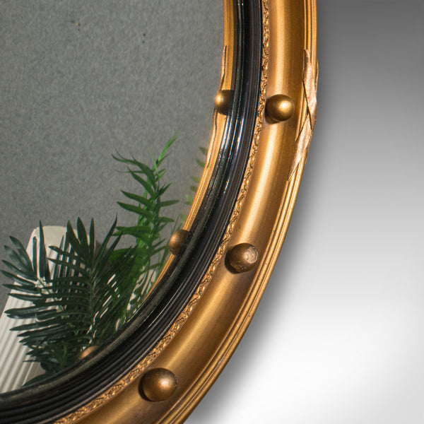 Vintage Porthole Mirror, English, Decorative, Hall, Lounge, Regency Revival