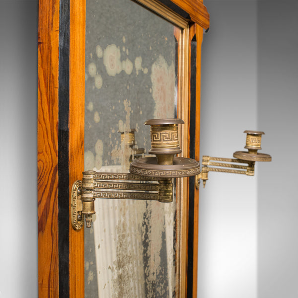 Antique Girandole Pier Mirror, English, Pitch Pine, Aesthetic Period, Victorian