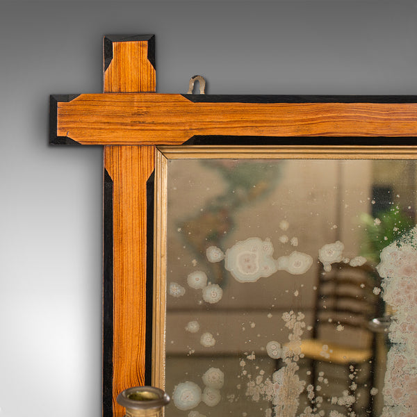 Antique Girandole Pier Mirror, English, Pitch Pine, Aesthetic Period, Victorian