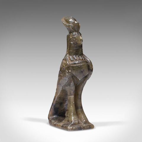 Antique Miniature Falcon, Japanese, Jade, Hayabusa Figurine, Bird, Victorian