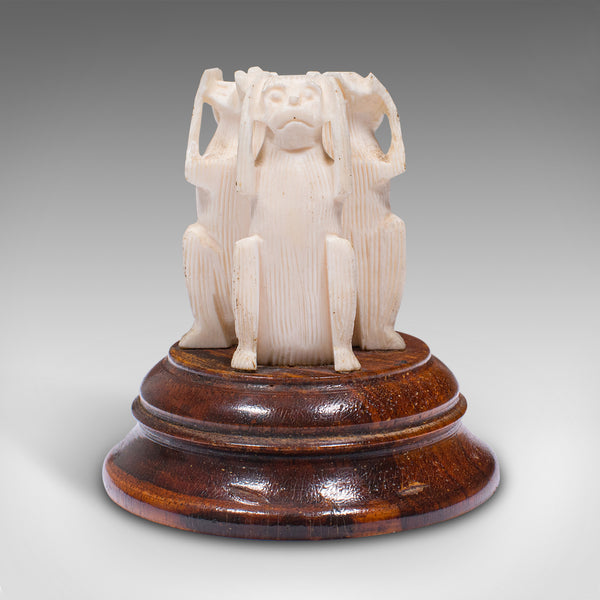 Vintage Three Wise Monkeys Figure, Japanese, Ornament, Art Deco, See No Evil