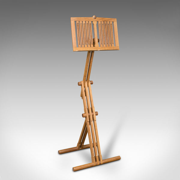Vintage Concert Music Stand, English, Oak, Adjustable Lectern, Cotswold Manner