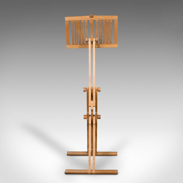 Vintage Concert Music Stand, English, Oak, Adjustable Lectern, Cotswold Manner