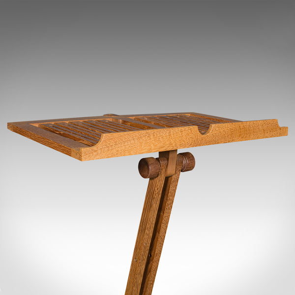 Vintage Concert Music Stand, English, Oak, Adjustable Lectern, Cotswold Manner