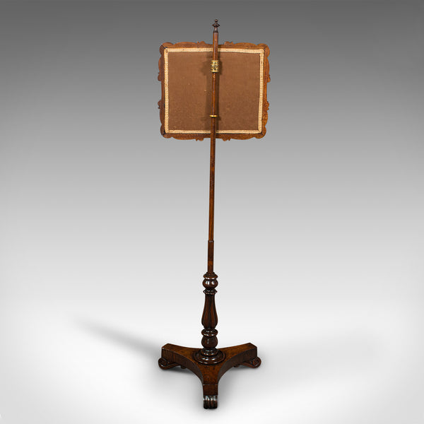 Antique Adjustable Pole Screen, English, Fireside Shield, Regency, Circa 1820