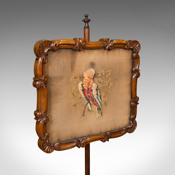 Antique Adjustable Pole Screen, English, Fireside Shield, Regency, Circa 1820