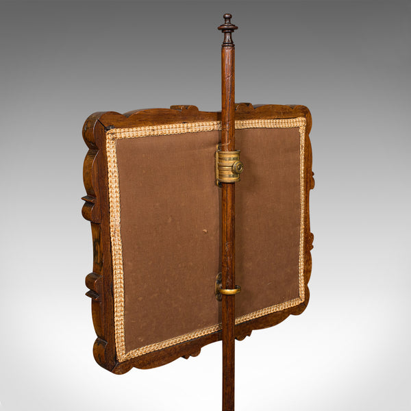 Antique Adjustable Pole Screen, English, Fireside Shield, Regency, Circa 1820