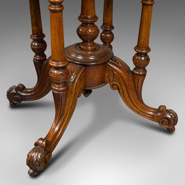 Antique Demi Lune Folding Card Table, English, Walnut, Games, Side, Victorian