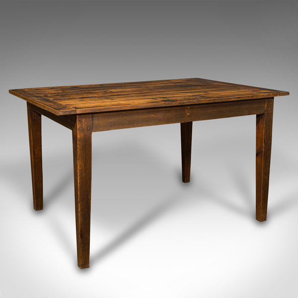 Antique 4 Seat Kitchen Table, English, Pine, Country Dining, Victorian, C.1900