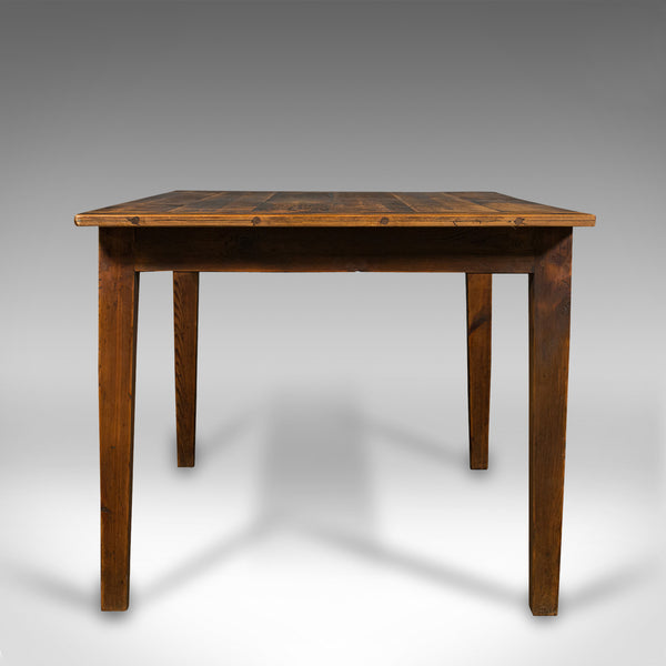 Antique 4 Seat Kitchen Table, English, Pine, Country Dining, Victorian, C.1900