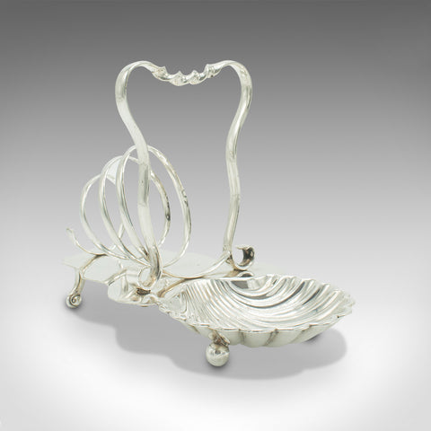 Antique Toast Rack, English, Silver Plate, Breakfast Stand, Victorian, C.1900