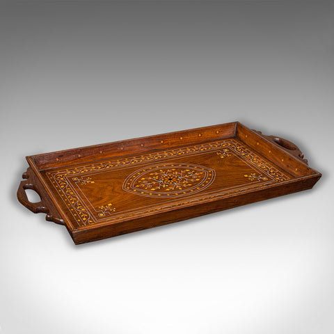 Vintage Inlaid Serving Tray, English, Walnut, Afternoon Tea, Art Deco, C.1940