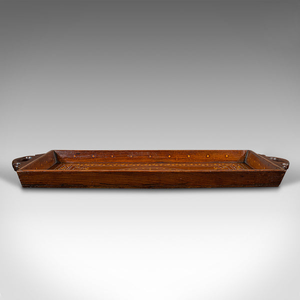 Vintage Inlaid Serving Tray, English, Walnut, Afternoon Tea, Art Deco, C.1940