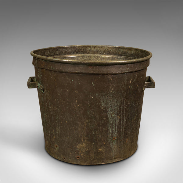 Large Antique Planter, English, Copper, Log Bucket, Fireside, Victorian, C.1850