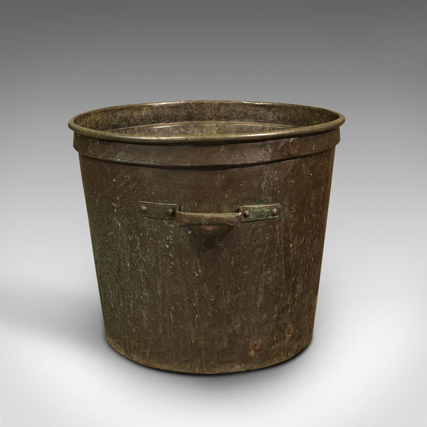 Large Antique Planter, English, Copper, Log Bucket, Fireside, Victorian, C.1850
