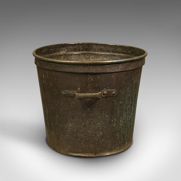 Large Antique Planter, English, Copper, Log Bucket, Fireside, Victorian, C.1850