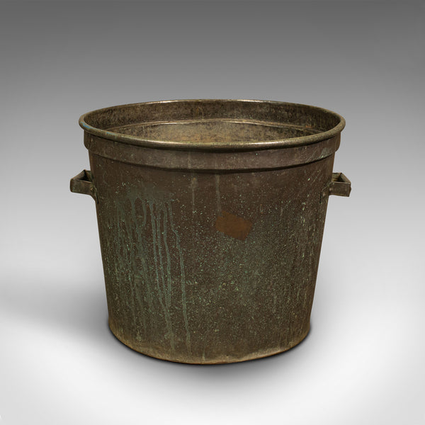 Large Antique Planter, English, Copper, Log Bucket, Fireside, Victorian, C.1850