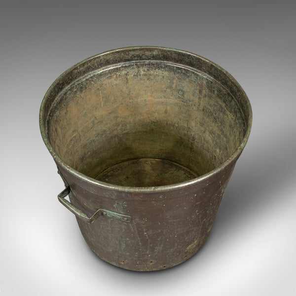 Large Antique Planter, English, Copper, Log Bucket, Fireside, Victorian, C.1850