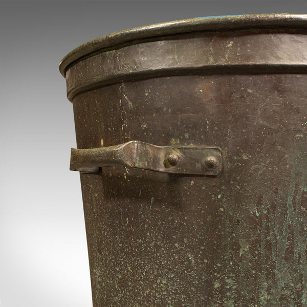Large Antique Planter, English, Copper, Log Bucket, Fireside, Victorian, C.1850
