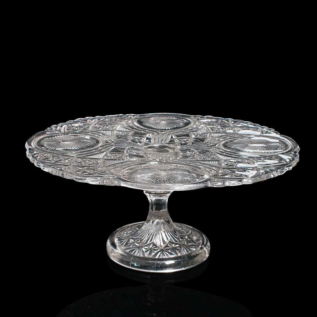 Vintage Cake Stand French Cut Glass Afternoon Tea Serving