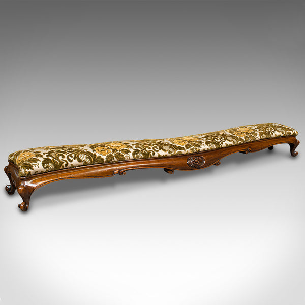 Antique Serpentine Foot Stool, English, Walnut, Fireside Rest, Regency, C.1830