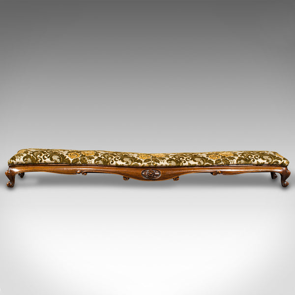 Antique Serpentine Foot Stool, English, Walnut, Fireside Rest, Regency, C.1830