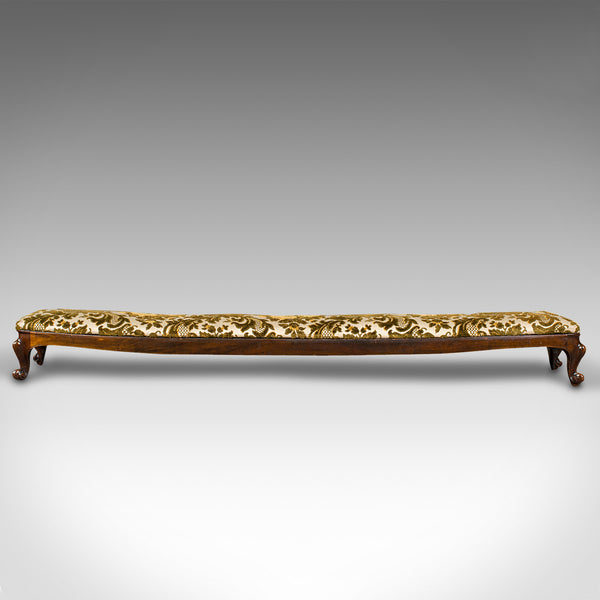 Antique Serpentine Foot Stool, English, Walnut, Fireside Rest, Regency, C.1830