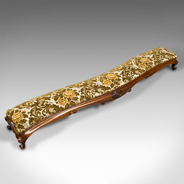 Antique Serpentine Foot Stool, English, Walnut, Fireside Rest, Regency, C.1830