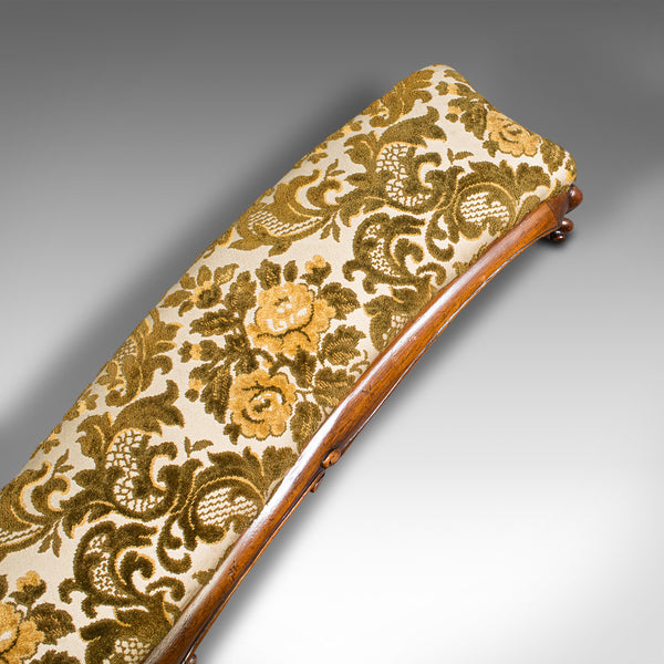 Antique Serpentine Foot Stool, English, Walnut, Fireside Rest, Regency, C.1830
