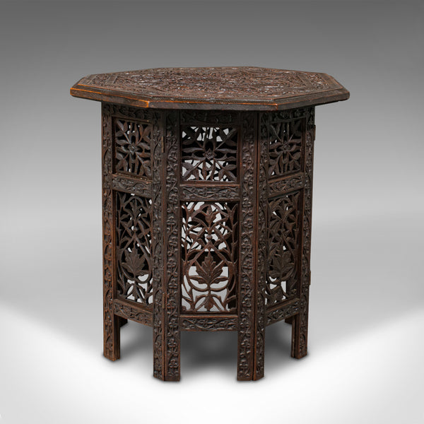 Antique Folding Lamp Table, Anglo Indian, Occasional Side, Edwardian, Circa 1910