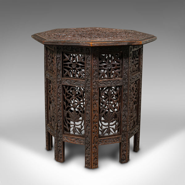 Antique Folding Lamp Table, Anglo Indian, Occasional Side, Edwardian, Circa 1910