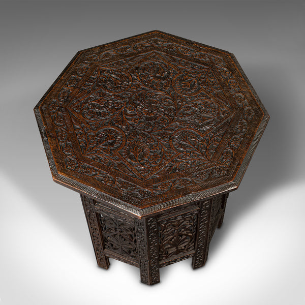 Antique Folding Lamp Table, Anglo Indian, Occasional Side, Edwardian, Circa 1910