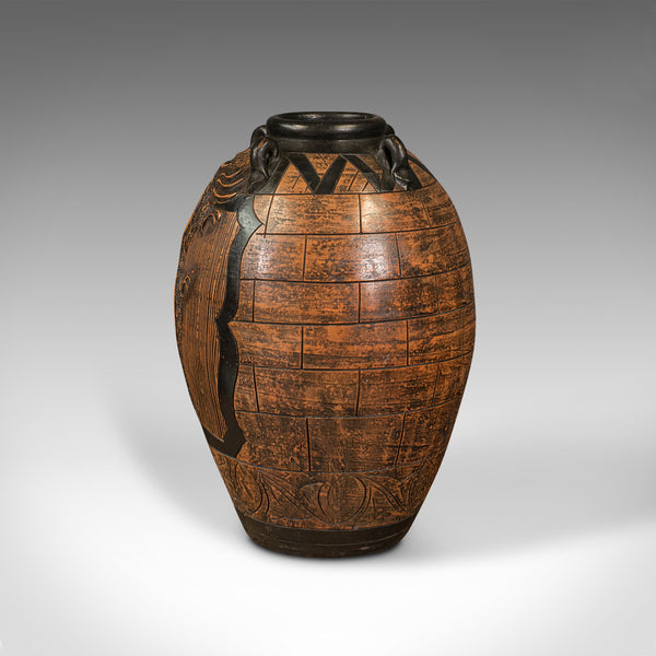 Large Vintage Planter, Chinese, Terracotta, Decorative Floor Vase, Mid Century