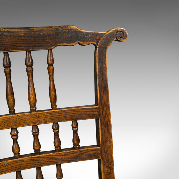 Pair Of Antique Spindleback Rush Chairs, English, Hall, Lancashire, Victorian