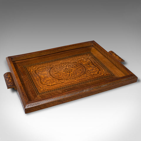 Antique Inlaid Serving Tray, Anglo Indian, Colonial, Afternoon Tea, Victorian