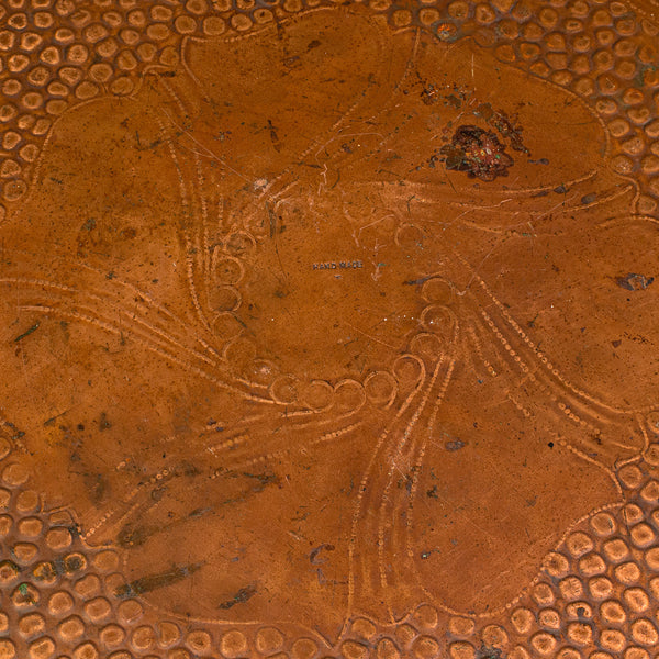 Large Antique Cornish Serving Tray, English, Copper, Art Nouveau, Circa 1920