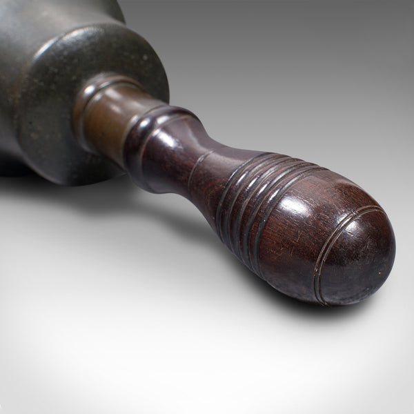 Antique Schoolmaster's Hand Bell, English, Brass, Lignum Vitae, Victorian, 1850