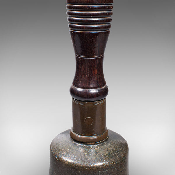Antique Schoolmaster's Hand Bell, English, Brass, Lignum Vitae, Victorian, 1850